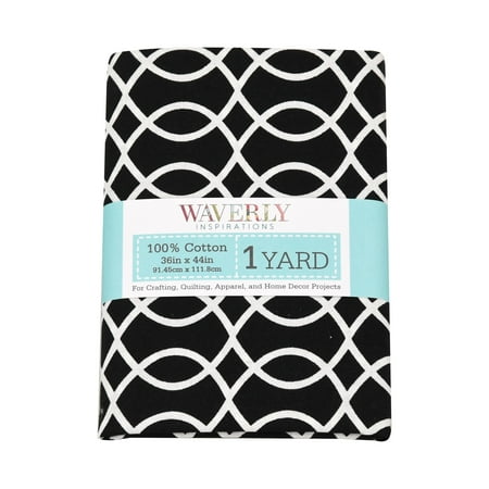 Waverly Inspirations 1 Yard Cut 100% Cotton Prints Fabric Loopy Onyx 44" Wide for Quilting & Sewing