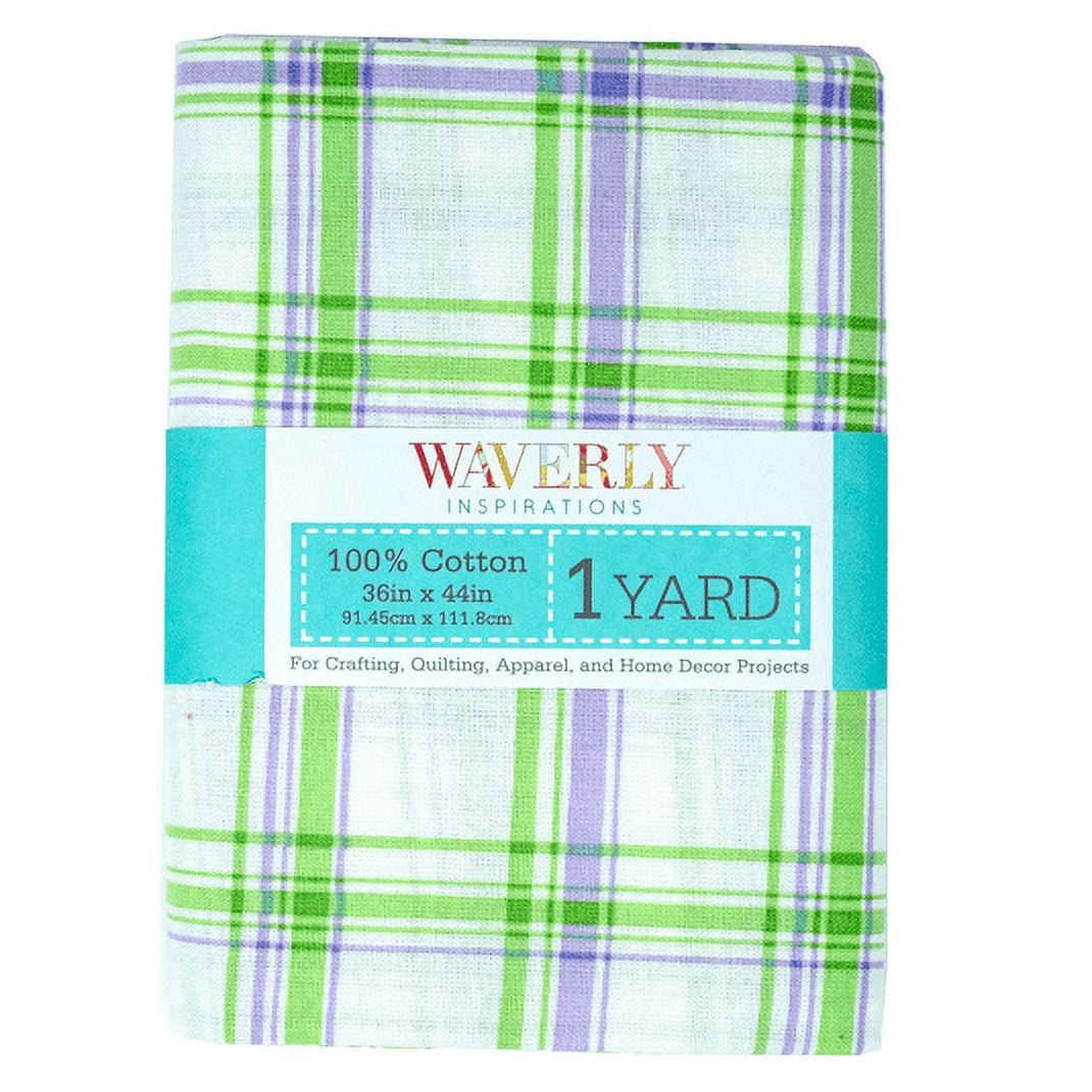 Waverly Inspirations 1 Yard Cut 100% Cotton Prints Fabric Plaid Wisteria 44" Wide for Quilting & Sewing