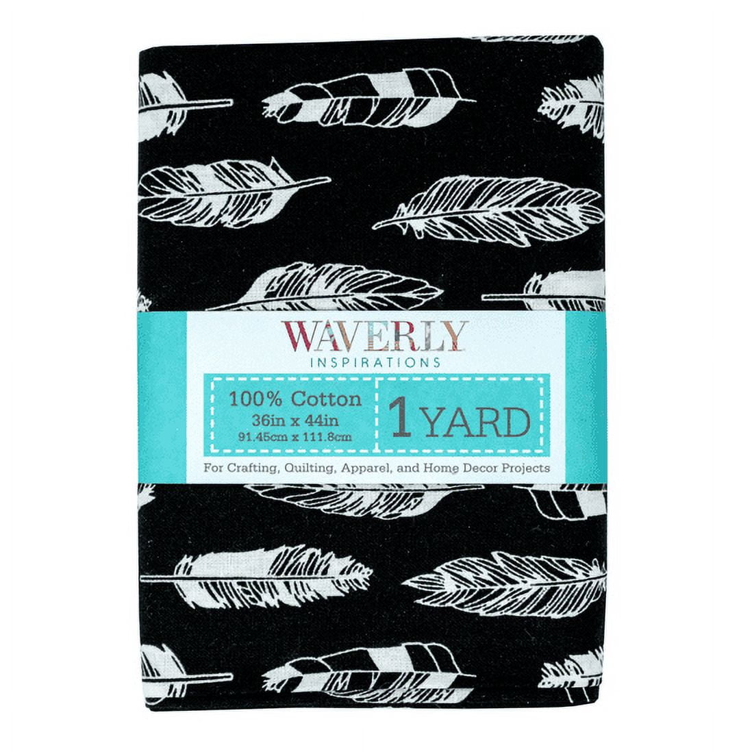 Waverly Inspirations 1 Yard Cut 100% Cotton Prints Fabric Black and White 44" Wide for Quilting & Sewing