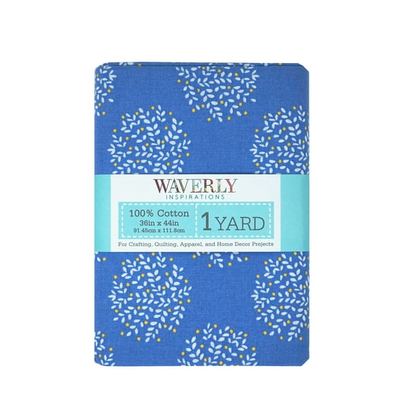 Waverly Inspirations 1 Yard Cut 100% Cotton Prints Fabric Snowball Provence Blue 44" Wide for Quilting & Sewing