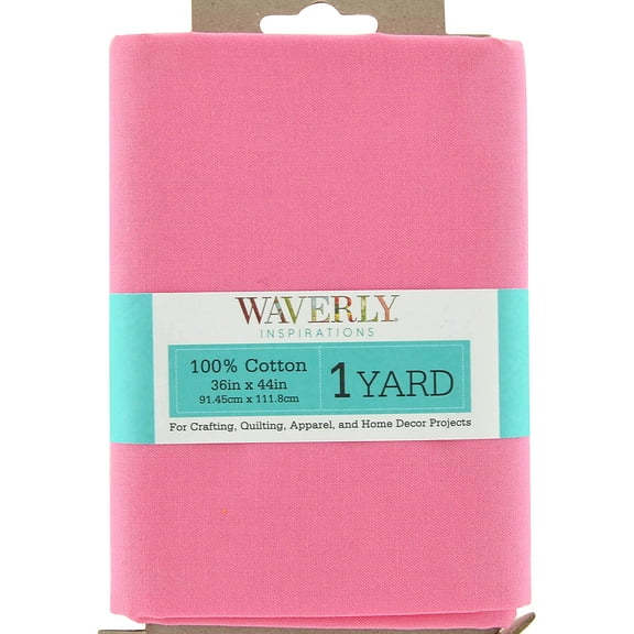 Waverly Inspirations 1 Yard Cut 100% Cotton Solid Fabric Solid Bubble Gum 44" Wide for Quilting & Sewing