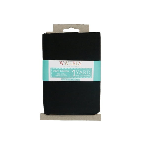 Waverly Inspirations 1 Yard Cut 100% Cotton Solid Fabric Solid Onyx 44" Wide for Quilting & Sewing