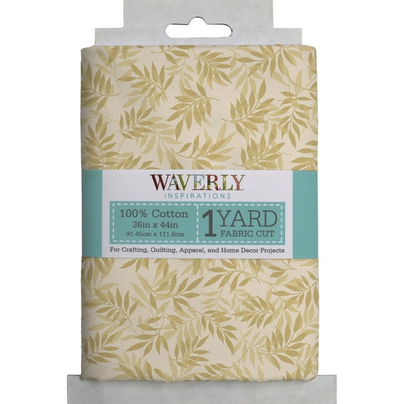 Waverly Inspirations 1 Yard Cut 100% Cotton Sweden Vineyard Fabric, Cornhusk, 44” Wide for Quilting & Sewing