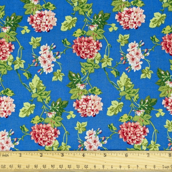 Waverly Inspirations 1 Yard Cut 100% Cotton Prints Fabric Hydrangea Ivy Garden 44" Wide for Quilting & Sewing