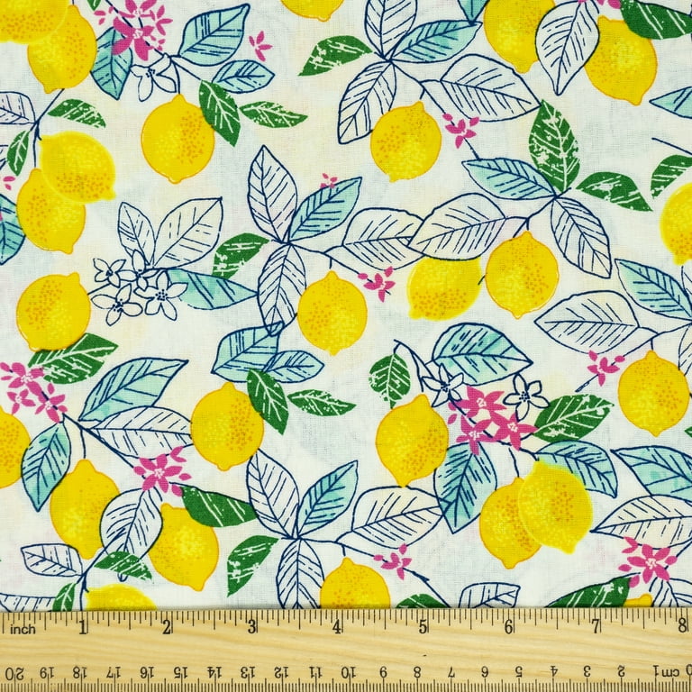 Waverly Inspirations 44 x 1 yd Precut Cotton Lemon Tree Sewing Fabric, 1  Each