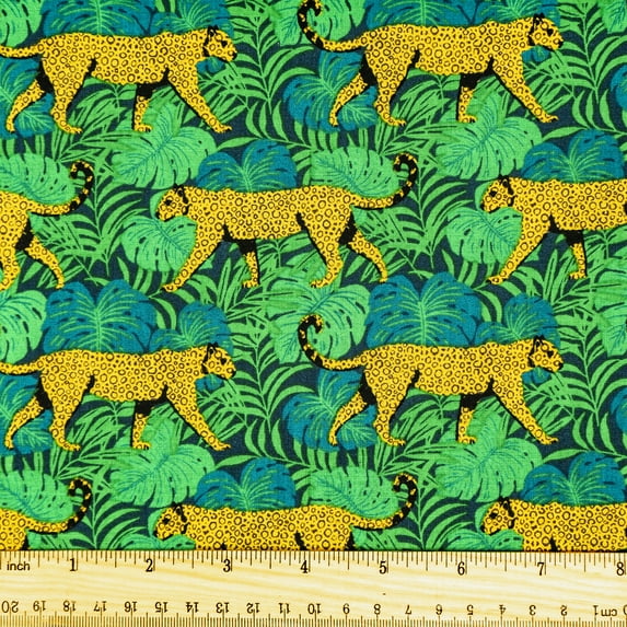 Waverly Inspirations 44" x 1 yd Precut Cotton Leopard Sewing Fabric, 1 Each