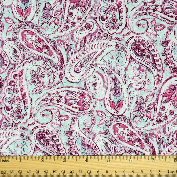 Waverly Inspirations 1 Yard Cut 100% Cotton Prints Fabric Paisley Swirl 44" Wide for Quilting & Sewing