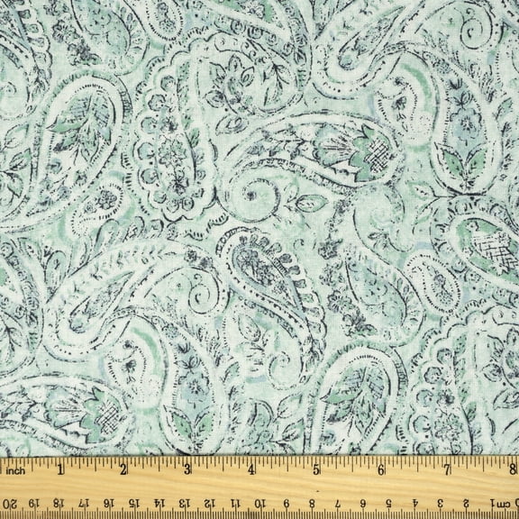 Waverly Inspirations 1 Yard Cut 100% Cotton Prints Fabric Paisley Swirl 44" Wide for Quilting & Sewing