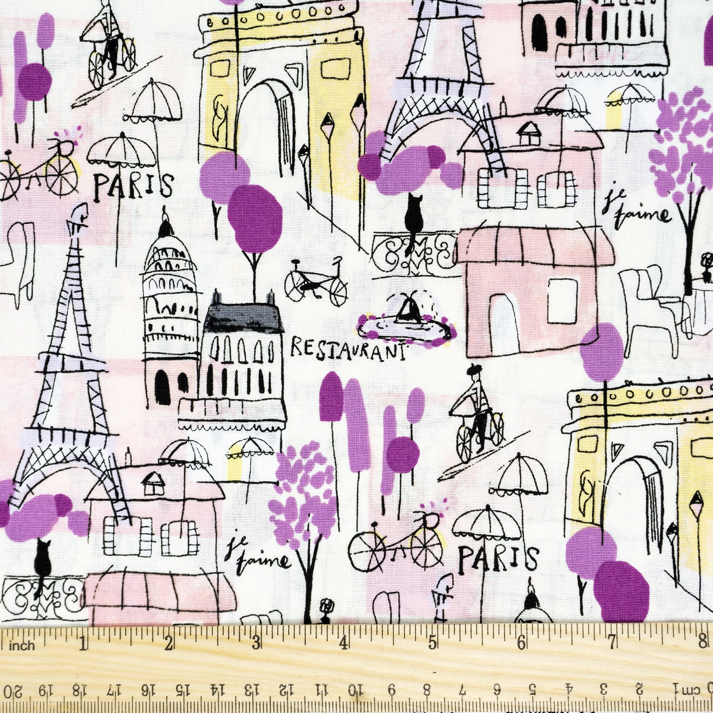 Waverly Inspirations 1 Yard Cut 100% Cotton Prints Fabric Paris Days 44" Wide for Quilting & Sewing