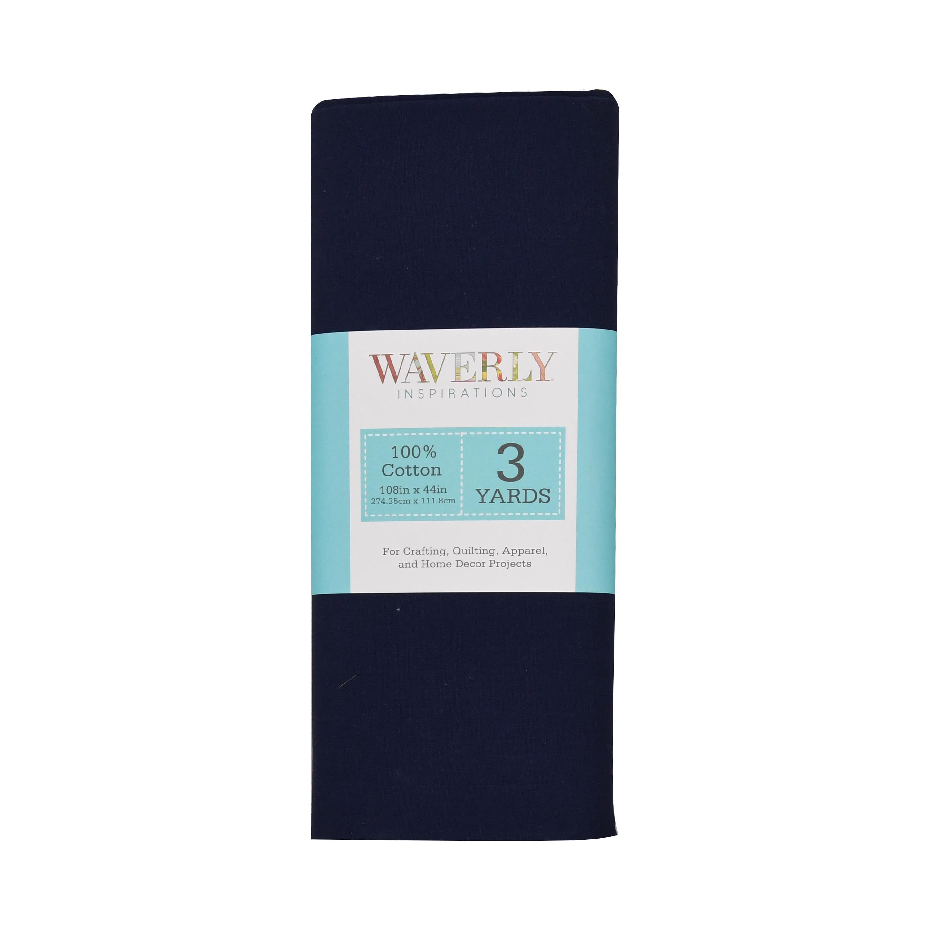 Waverly Inspirations 44" x 3 Yards 100% Cotton Precut Solid Ink Print Sewing & Crafting Fabric