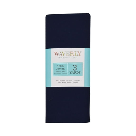 Waverly Inspirations 44" x 3 Yards 100% Cotton Precut Solid Ink Print Sewing & Crafting Fabric