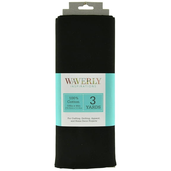 Waverly Inspirations 44" x 3 yards 100% Cotton Solid Onyx Color Pre-cut Sewing Fabric