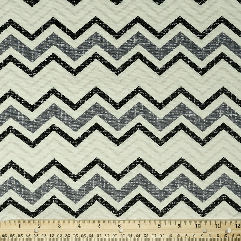 Waverly Inspirations 45 inch 100% Cotton Chevron Printed Sewing & Craft Fabric by The Yard, Grey, Size: 36 inch x 45 inch