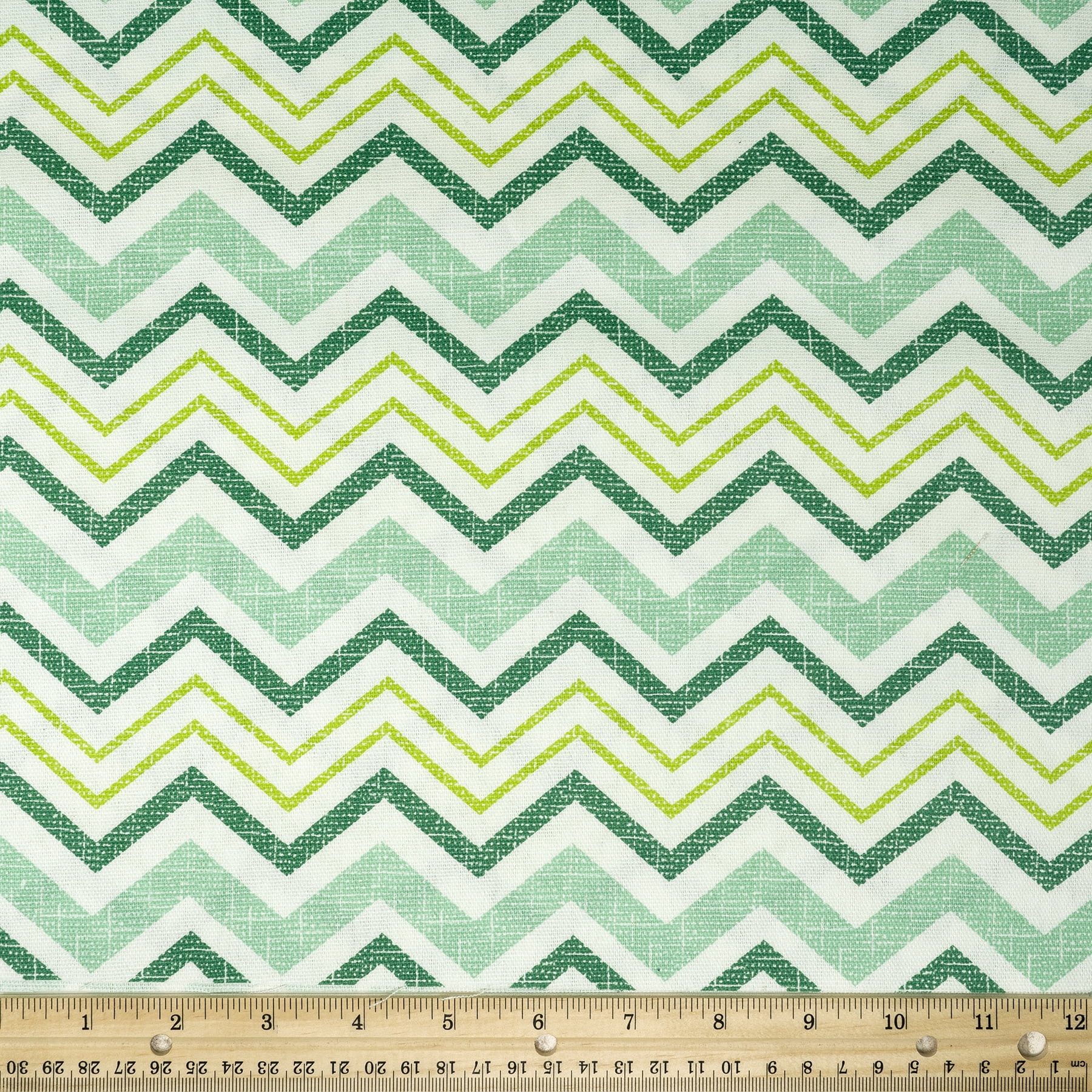 Waverly Inspirations 45" 100% Cotton Chevron Printed Sewing & Craft Fabric By the Yard, Lime