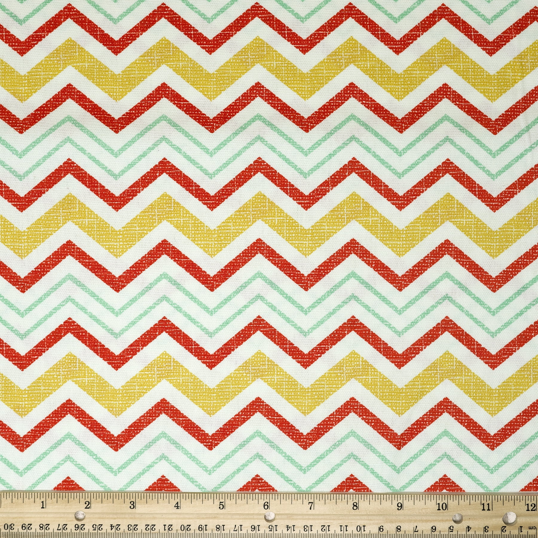 Waverly Inspirations 45" 100% Cotton Chevron Printed Sewing & Craft Fabric By the Yard, Papaya