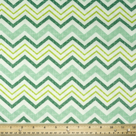 Waverly Inspirations 45" 100% Cotton Chevron Sewing & Craft Fabric 8 yd By the Bolt, Lime