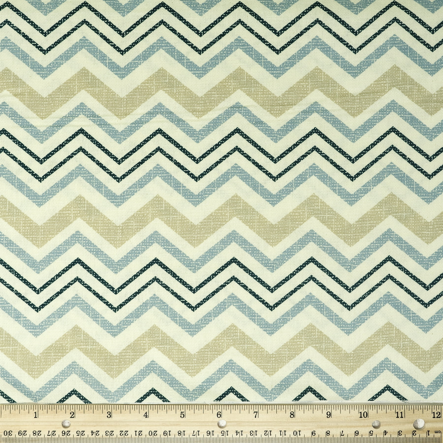 Waverly Inspirations 8 yd By the Bolt 100% Cotton Fabric, Chevron Spa, 45" Wide for Quilting & Sewing