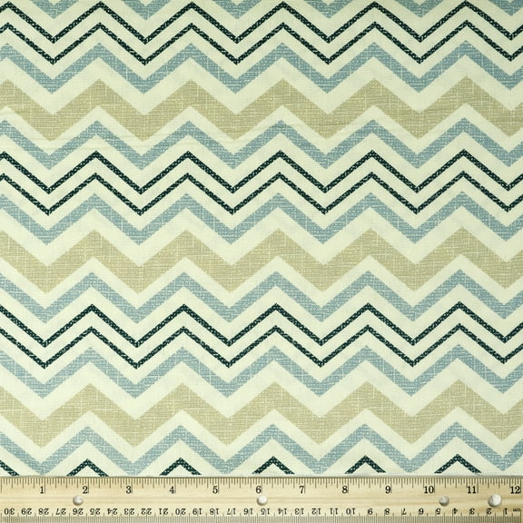 Waverly Inspirations 45" 100% Cotton Chevron Sewing & Craft Fabric 8 yd By the Bolt, Spa