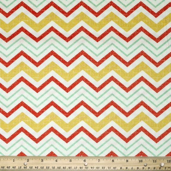 Waverly Inspirations 45" 100% Cotton Chevron Sewing & Crafting Fabrics, 8 yd By the Bolt, Papaya