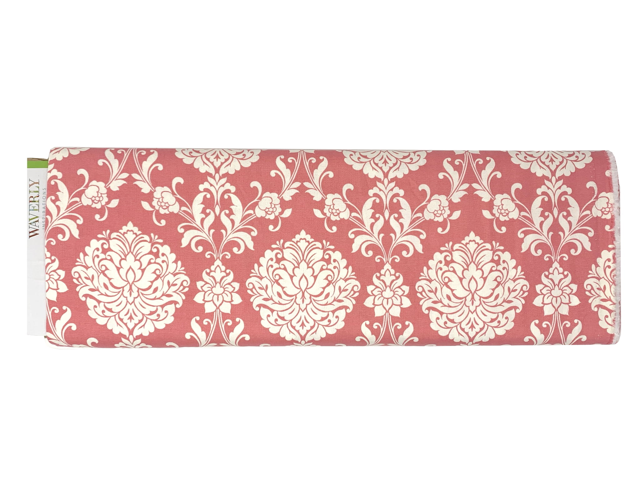 Waverly Inspirations 45" 100% Cotton Damask Flowers Sewing & Craft Fabric 8 yd By the Bolt, Coral