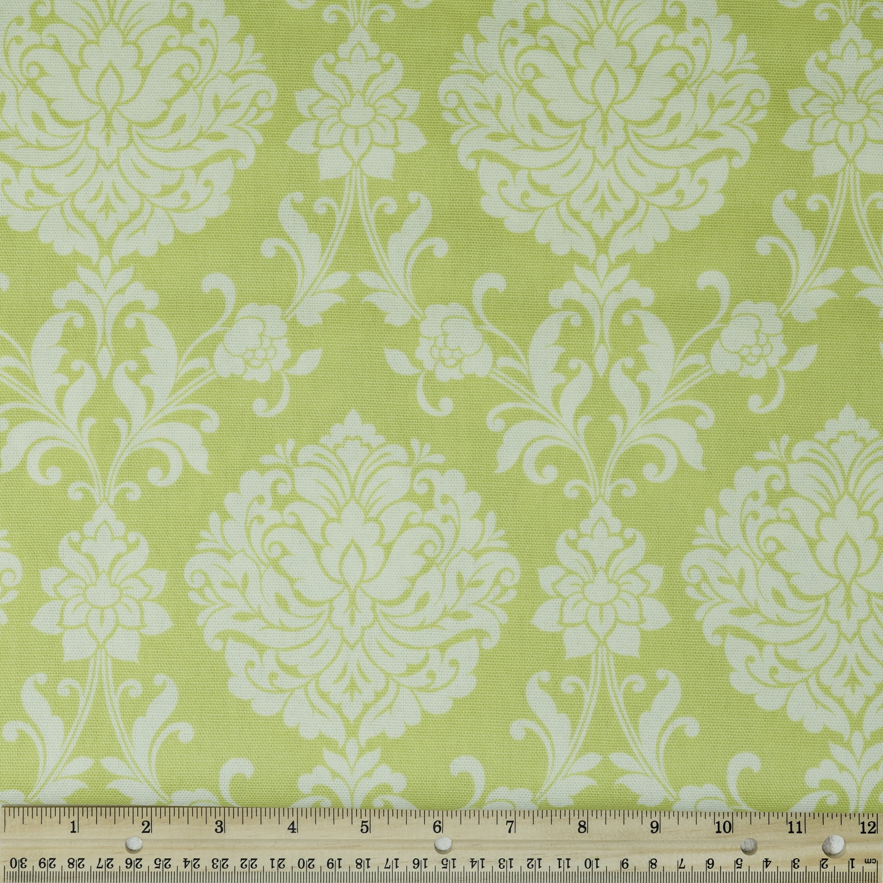 Waverly Inspirations 8 yd By the Bolt 100% Cotton Fabric, Damask, Celery, 45" Wide for Quilting & Sewing