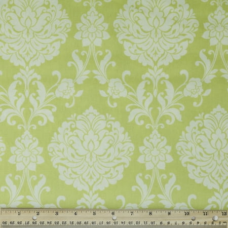 Waverly Inspirations 45" 100% Cotton Damask Sewing & Craft Fabric 8 yd By the Bolt, Celery