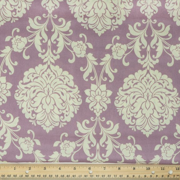 Waverly Inspirations 45" 100% Cotton Damask Sewing & Crafting Fabrics, 8 yd By the Bolt, Lilac