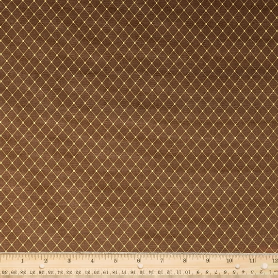 Waverly Inspirations 45" 100% Cotton Diamond Sewing & Craft Fabric 8 yd By the Bolt, Cocoa