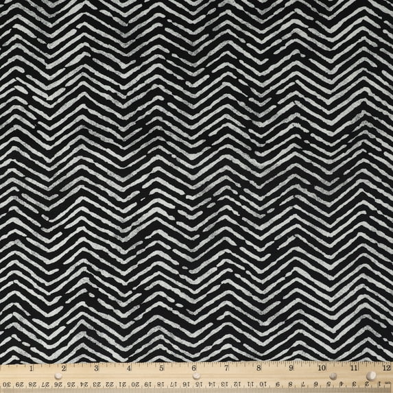 Waverly Inspirations 45" 100% Cotton Herringbone Sewing & Craft Fabric By the Yard, Black and White