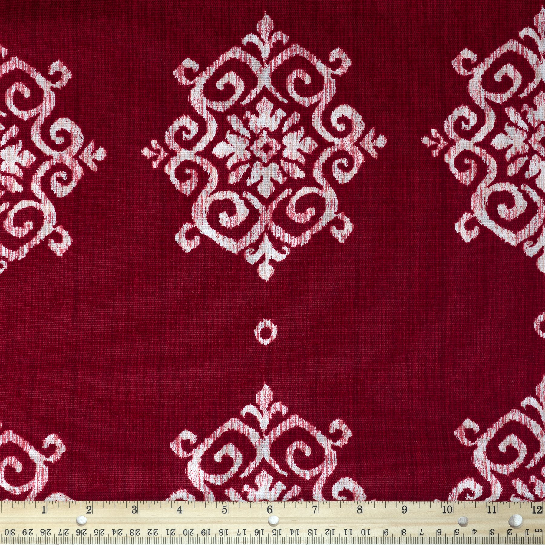 Waverly Inspirations 8 yd By the Bolt 100% Cotton Fabric, Ikat, Red, 45" Wide for Quilting & Sewing