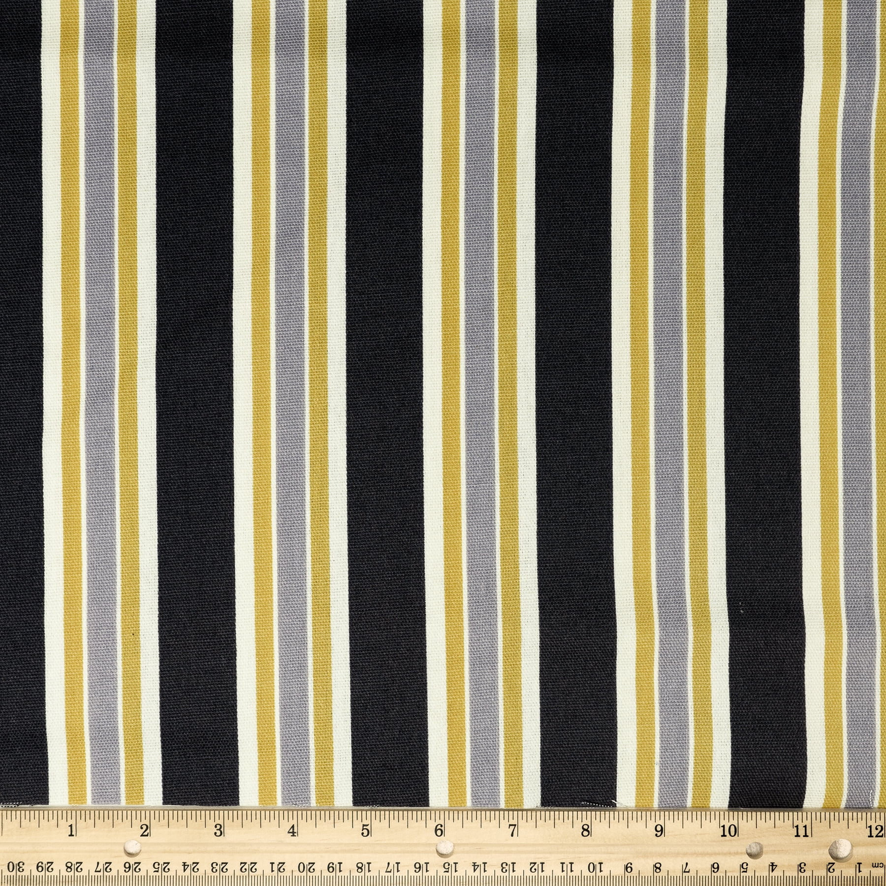 Waverly Inspirations 45 100% Cotton Large Stripe Sewing & Craft Fabric 8  yd By the Bolt, Black Sunshine - Walmart.com