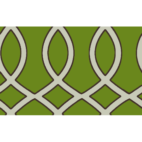 Waverly Inspirations 45" 100% Cotton Printed Ogee Sewing & Crafting Fabrics, 8 yd By the Bolt, Green and White