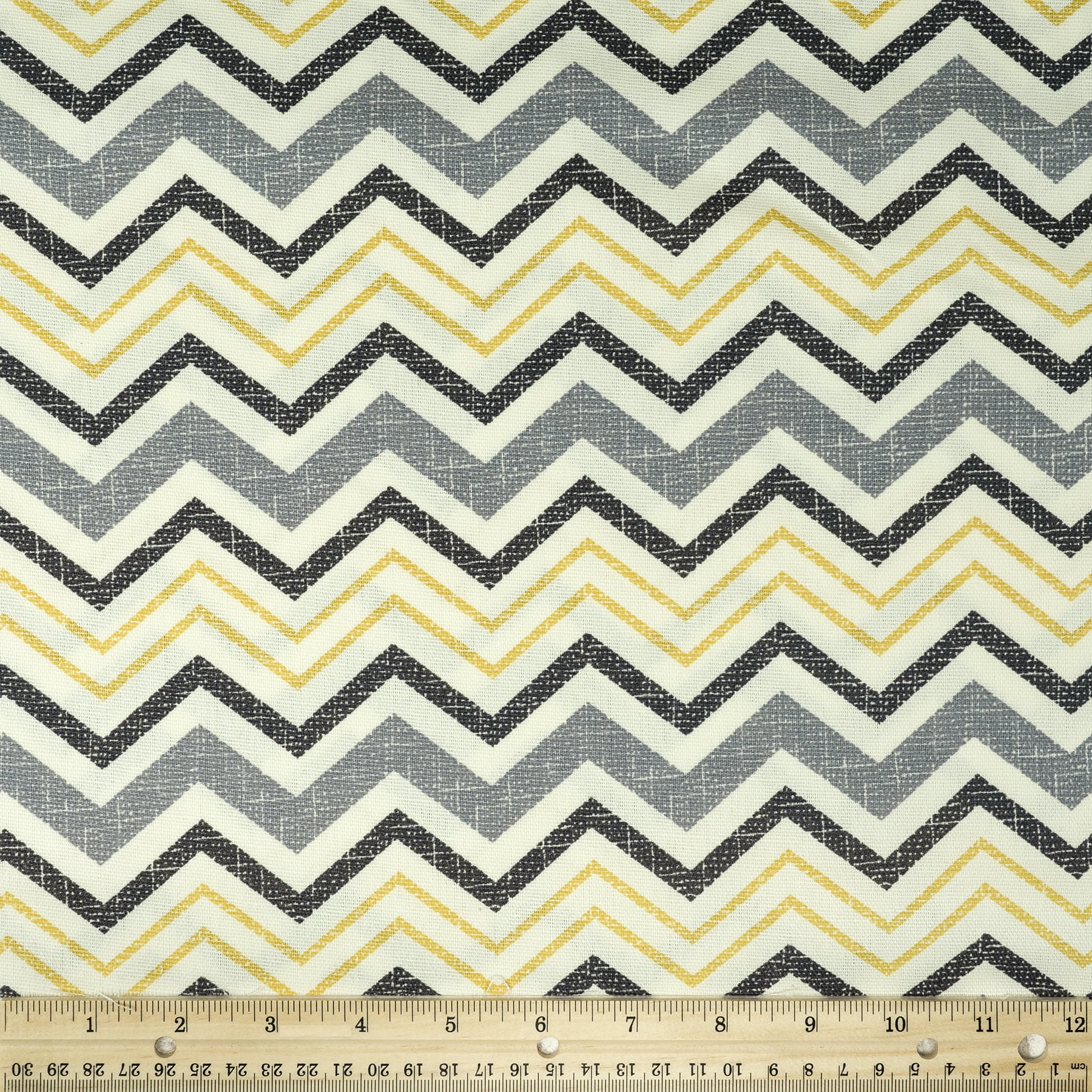 Waverly Inspirations 45" 100% Cotton Printed Sewing & Craft Fabric By the Yard, Black and Sunshine