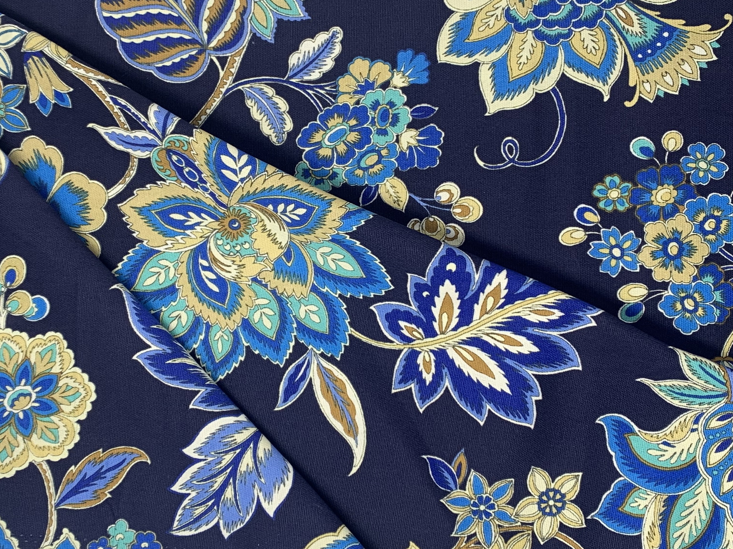 Waverly Inspirations 45" 100% Cotton Printed Sewing & Craft Fabric By the Yard, Floral Blue - image 1 of 3
