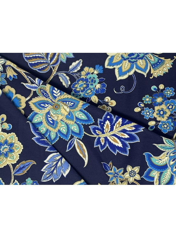 Waverly Inspirations 45" 100% Cotton Printed Sewing & Craft Fabric By the Yard, Floral Blue