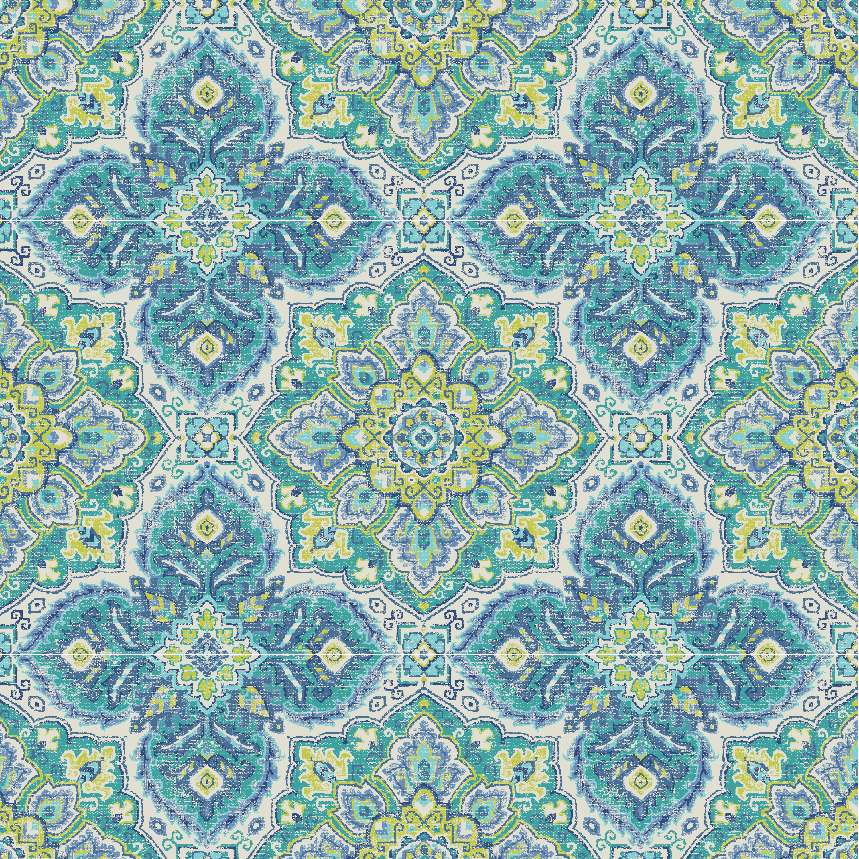 Waverly Inspirations 45" 100% Cotton Printed Sewing & Craft Fabric By the Yard, Tile Azure