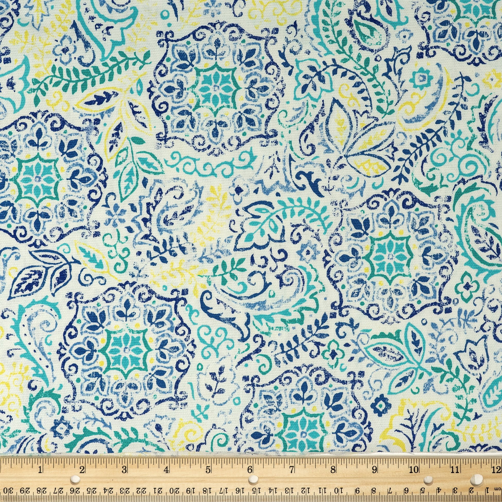 Waverly Inspirations Inspirations 45" 100% Cotton Disks Azure Sewing & Craft Fabric 1 Yard by the Yard, Azure