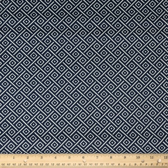 Waverly Inspirations 45" 100% Cotton Sewing & Craft Fabric By the Yard, Diagonal Weave Navy