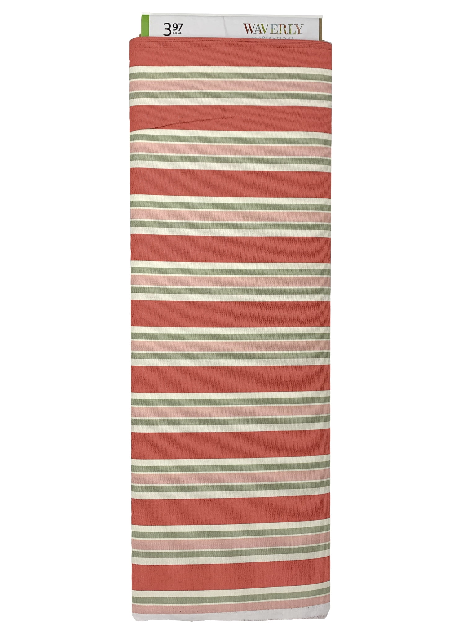 Waverly Inspirations 8 yd By the Bolt 100% Cotton Fabric, Striped, Rose, 45" Wide for Quilting & Sewing