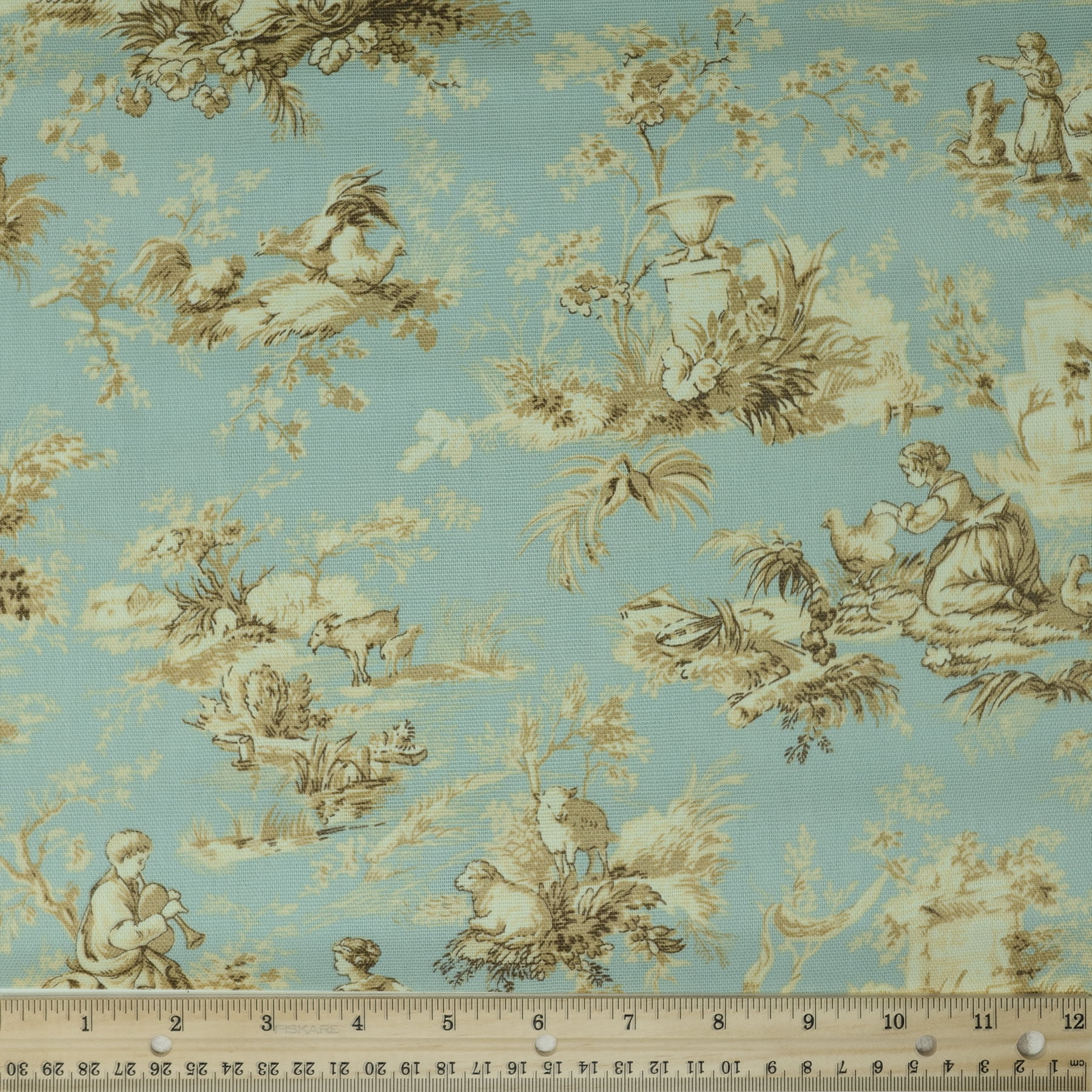 Waverly Inspirations 45 inch 100% Cotton Toile Sewing & Craft Fabric by The Yard, Spa, Size: 36 inch x 45 inch