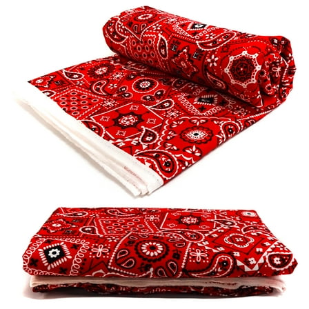 Waverly Inspirations 45" (2 Yards Cut) 100% Cotton Printed Bandana Craft Fabric, Red