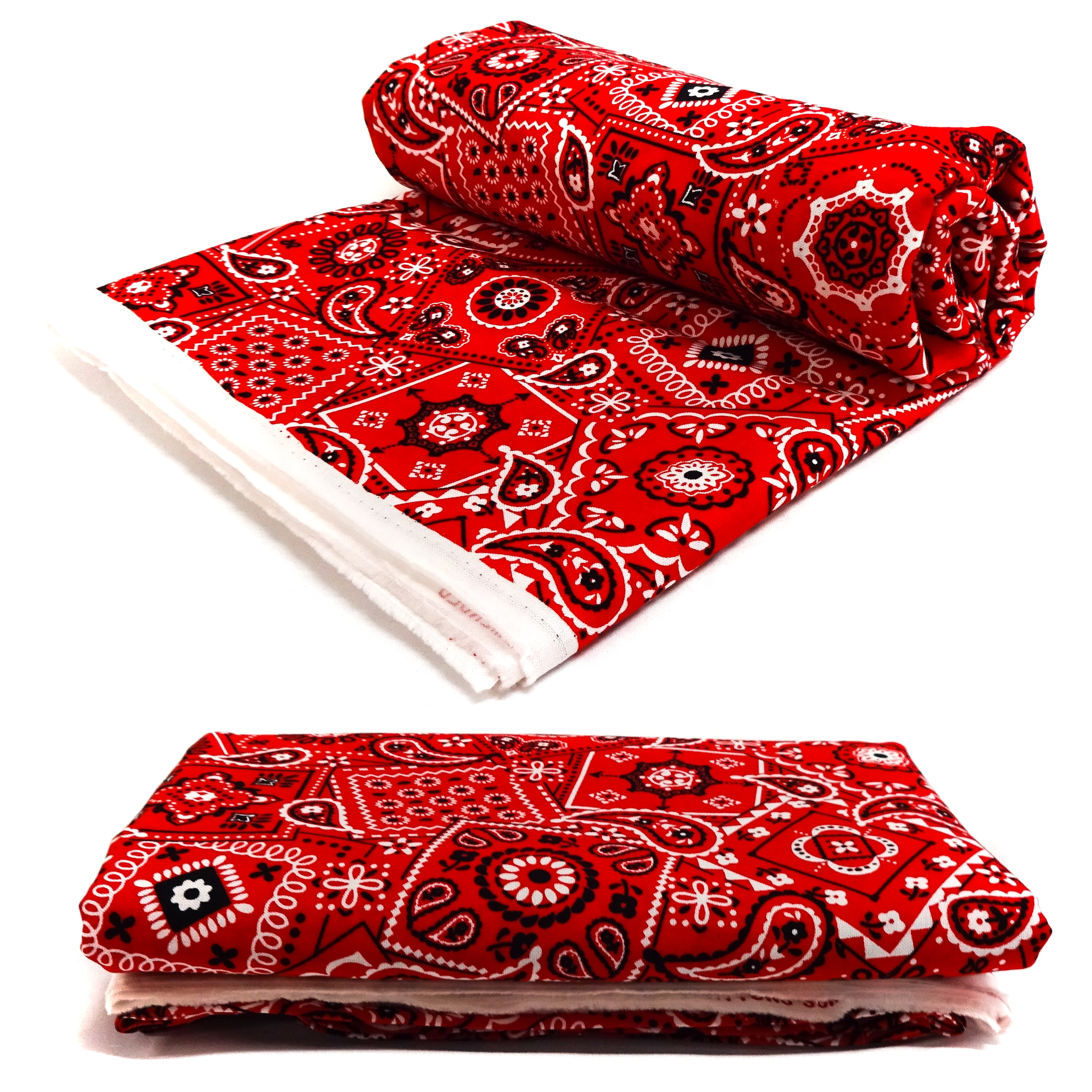 Waverly Inspirations 45" (8 Yards Cut) 100% Cotton Printed Bandana Craft Fabric, Red
