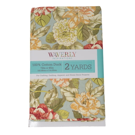 Waverly Inspirations 45" x 2 yd 100% Cotton Precut Sewing & Craft Fabric, Spa