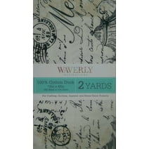 Waverly Inspirations 45" x 2 yd 100% Cotton Precut Sewing & Craft Fabric, White and Black