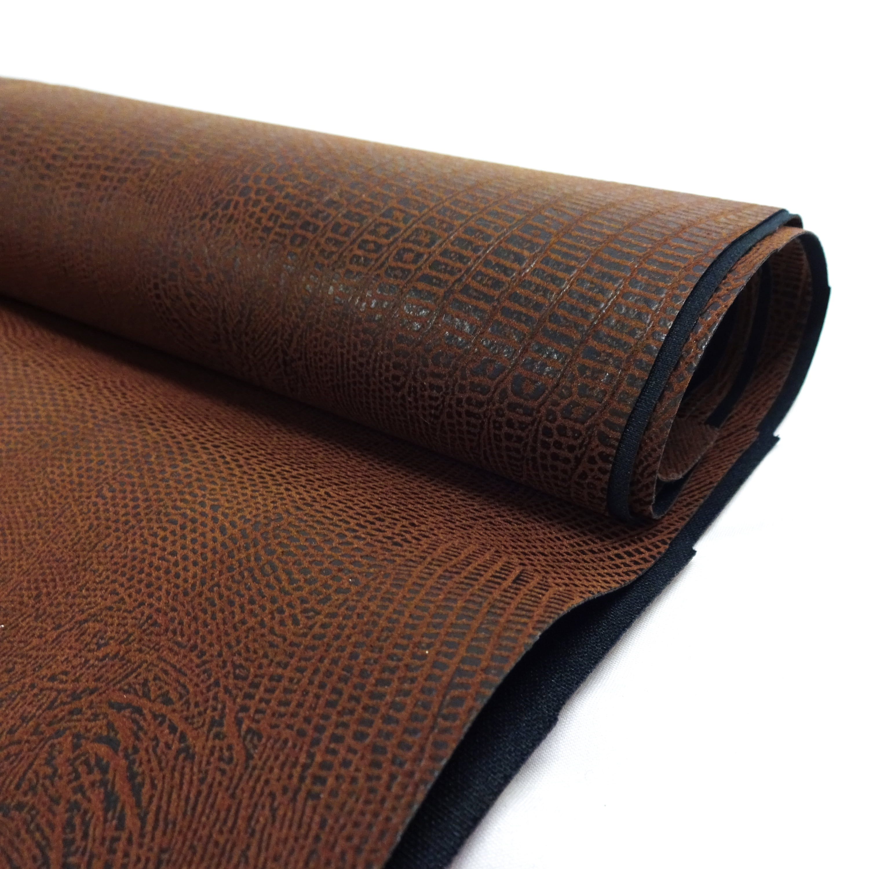 Mottled Brown Felt-Backed Faux Leather Vinyl Fabric | Upholstery / Bag  Making | 54 Wide | By the Yard