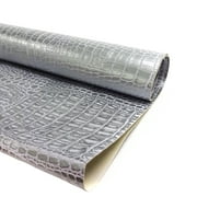 Waverly Inspirations Crocodile Faux Leather Upholstery Home Decor Fabric by the Yard, Silver/Silver, 52 in