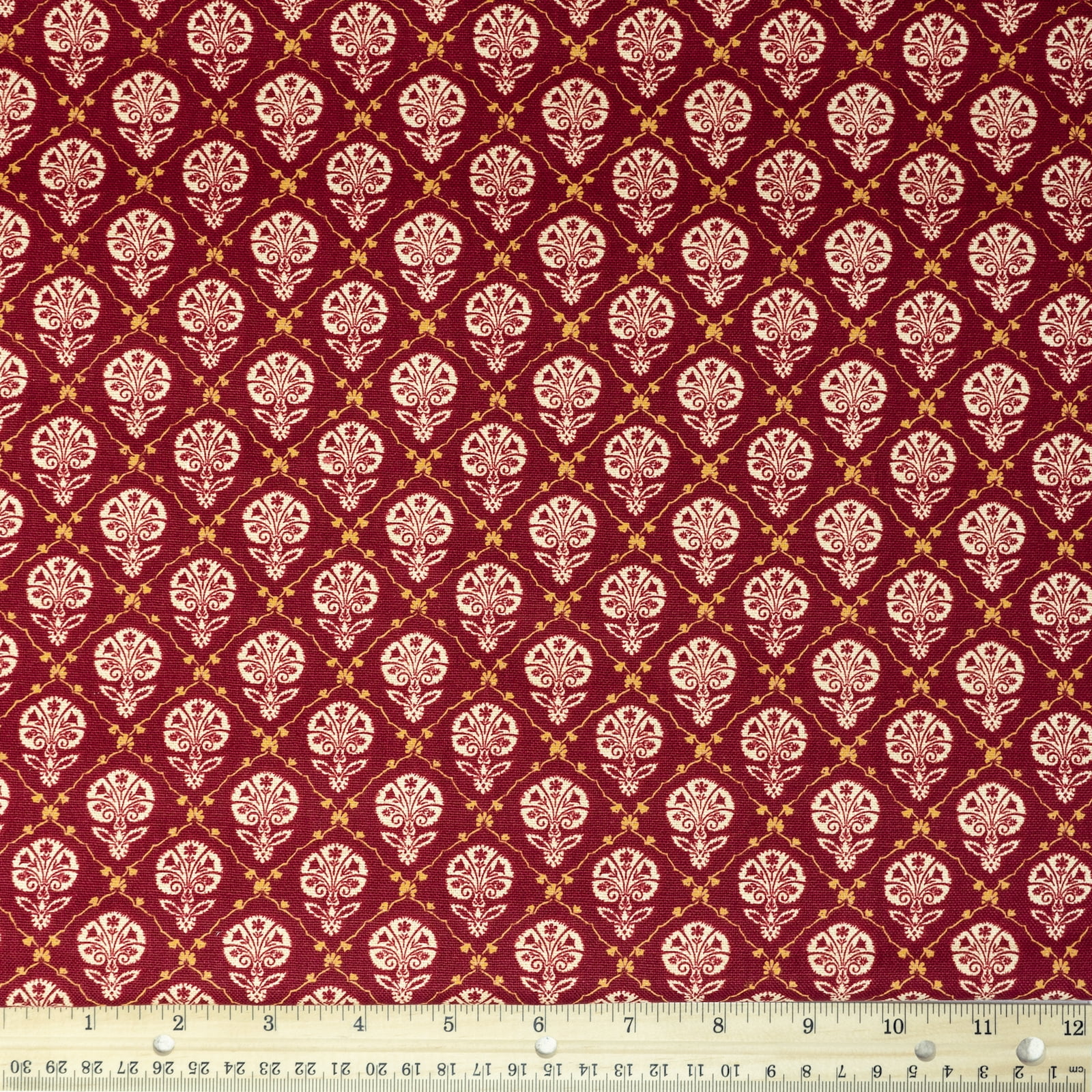 Waverly Inspirations 54" 100% Cotton Floral Sewing & Crafting Fabrics, 8 yd By the Bolt, Red and Beige