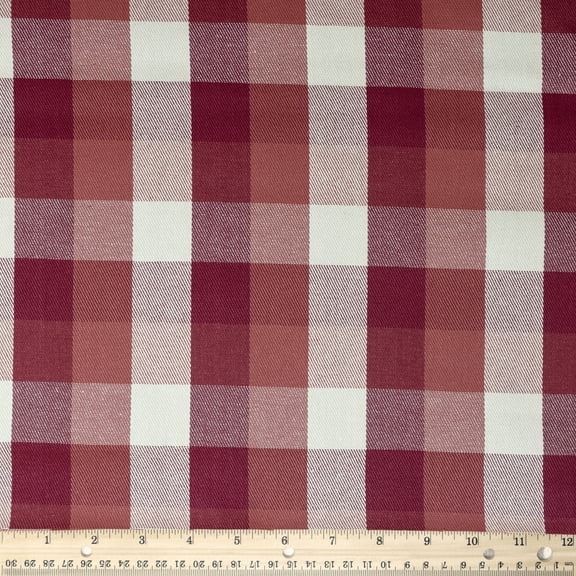 Waverly Inspirations 54" 100% Cotton Twill Plaid Sewing & Craft Fabric 9 yd By the Bolt, Red and Beige
