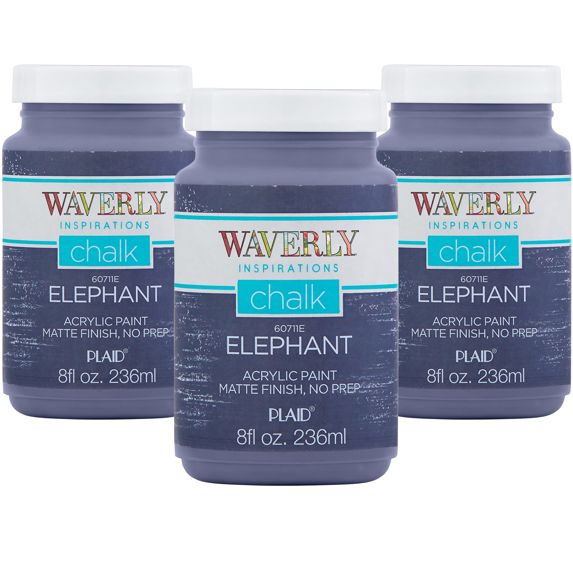 Waverly Inspirations Acrylic Chalk Paint Kit, Elephant, Set of 3, 8 fl oz Each