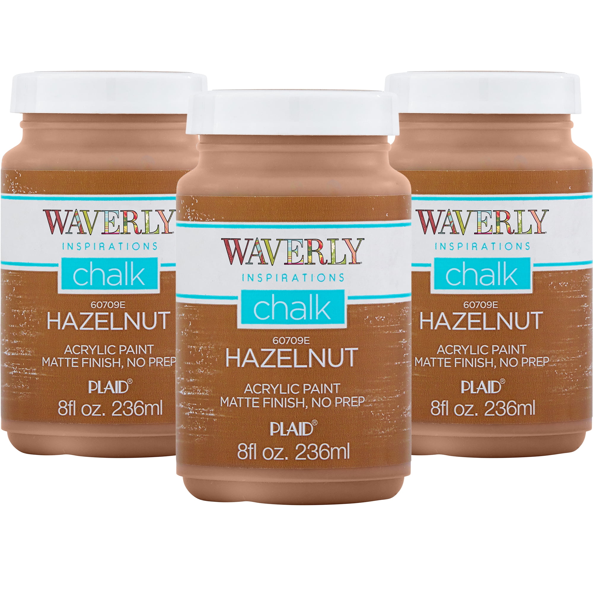 Waverly Inspirations Acrylic Chalk Paint Kit, Hazelnut, Set of 3, 8 fl oz Each